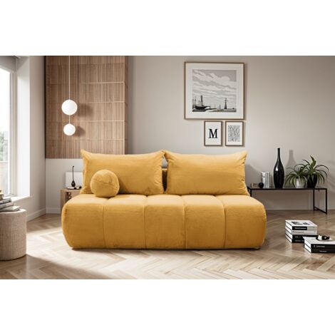 Schlafsofa Designersofa Sofa 3-Sitzer ANZIA in Stoff Bunny Orange