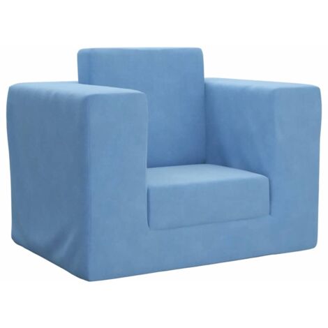 Schlafsofa für Kinder Blau Weicher Plüsch vidaXL