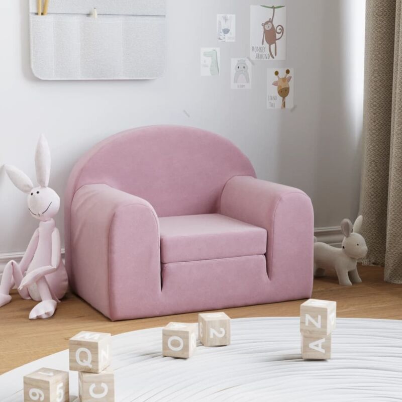 Schlafsofa Für Kinder Rosa Weich Plüsch Vidaxl
