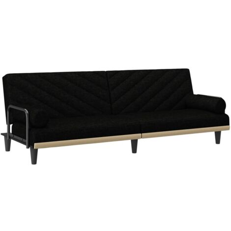 Schlafsofa mit Armlehnen Schwarz Stoff vidaXL