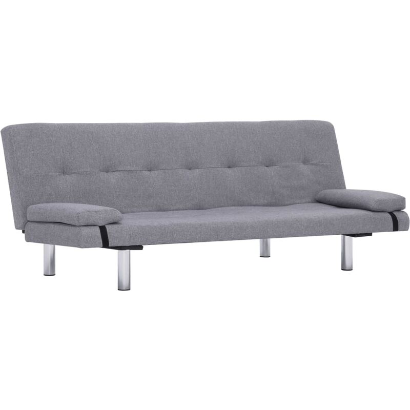 Vidaxl - Schlafsofa mit zwei Kissen Polyester Hellgrau - Grau