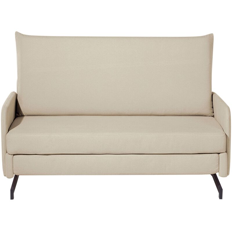 Beliani Sofa Beige Polsterbezug 2-sitzer Schlaffunktion Klassisch Modern Wohnzimmer