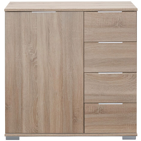 Schlafzimmer Kommode in Eiche sägerau Nb. ELSTRA-43, B/H/T ca. 81/83/41 cm