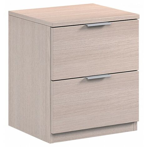 Schlafzimmer-Nachttisch mit zwei Schubladen in Eiche hell CM.38X34 x 45h