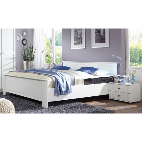 Schlafzimmer Set 3-teilig CROPANI-43 mit Bett 180x200 in weiß