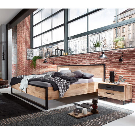 Schlafzimmer Set 3-tlg. DAVENPORT-43 mit Bett 180x200 in Eiche