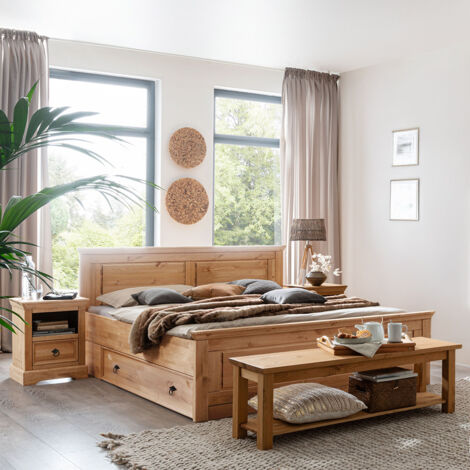 Schlafzimmer Set 6-teilig, Kiefer massiv eichefarben geölt, STEINKJER-69