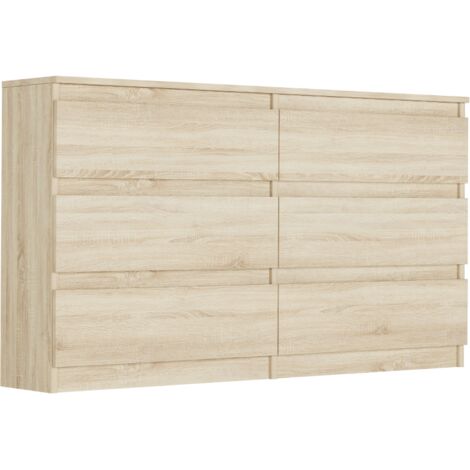Schlafzimmerkommode mit Schubladen Sonoma, 140 x 30 cm - Modern R140