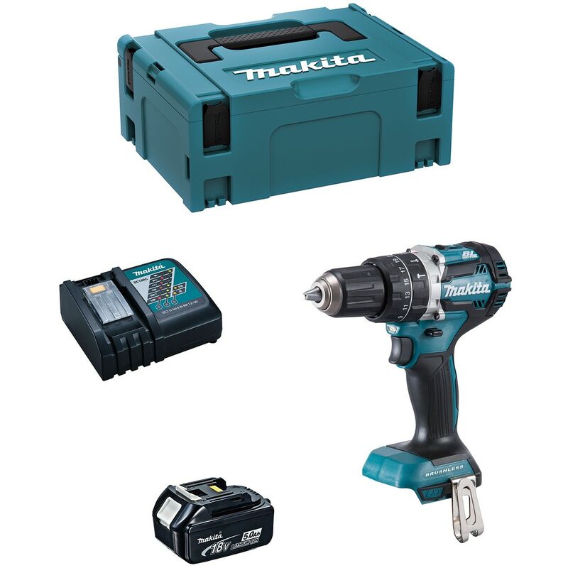 Image of Makita - Schlagbohrschrauber DHP484RTJ1 (1 x 5,0 Ah + DC18RC + makpac 2)