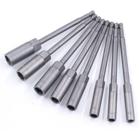 Schlagbohrstangenschlüssel-Verlängerung, 8-teiliges Steckschlüssel-Adapter-Set, 8-teiliges Power-Steckschlüssel-Set, lang, metrisch, 150 mm. 1