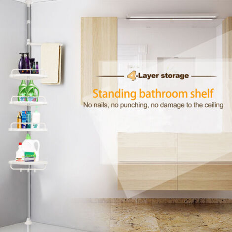 Schlagfreies Toiletten-Badezimmer-Platzierungsregal Dreieckiges ausziehbares Regal aus Edelstahl Multifunktionales Bodenlagerregal