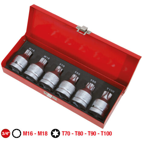 Schlagschlüssel-Satz XZN® und TORX® 3/4'', M16-18 - T60 bis 100