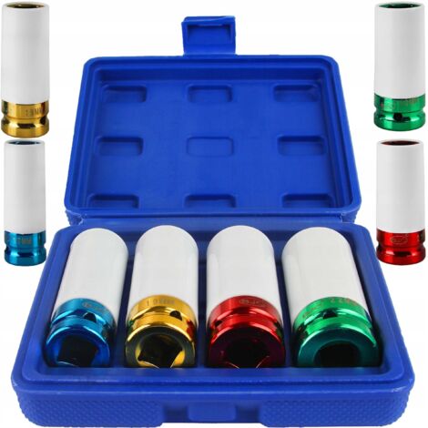 Schlagschrauber-Satz 1/2'' (17,19,21,22mm) BJC/für Alufelgen