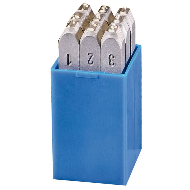 Gravurem - Schlagzahlen Stanzset Din1451 Zahlenstanzer Schlagstempel 0-9 Schrifthöhe 8 Mm