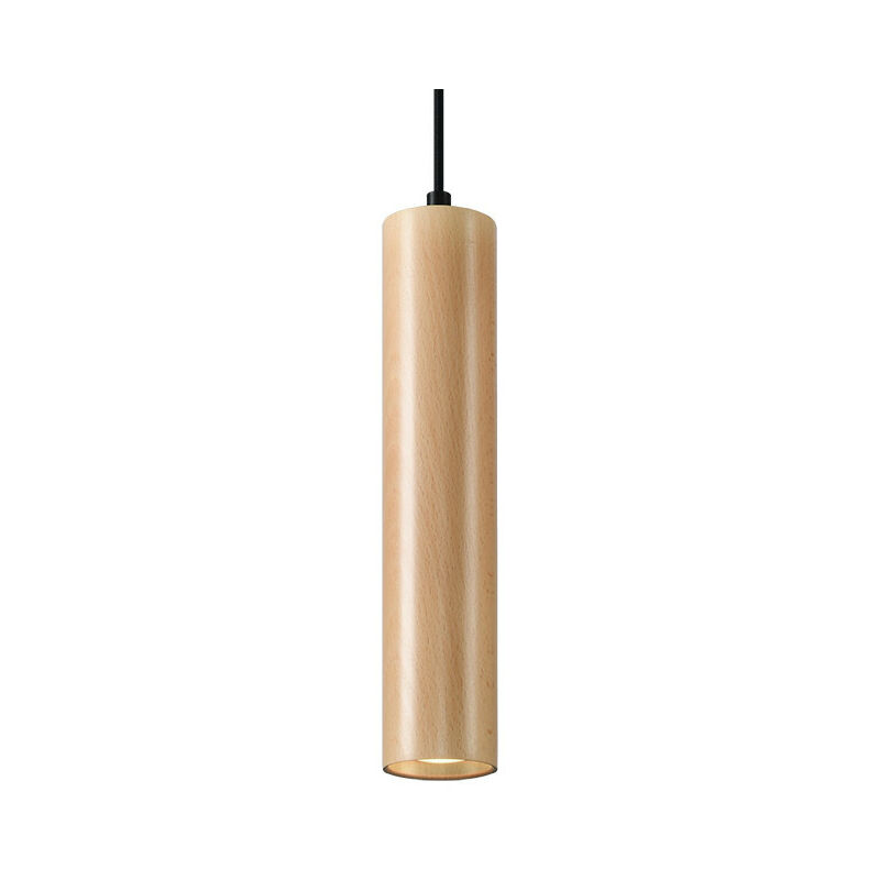 Image of Sollux - Schlanke 8cm Pendelleuchte Naturholz GU10 Lampada a sospensione sottile 8 cm in legno naturale GU10