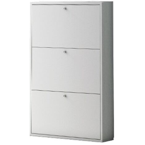 SCHLANKER SCHUHSCHRANK 3 TÜREN WEISS -85 50 20