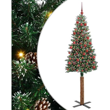 Schlanker Weihnachtsbaum mit 300 LEDs Grün und Weiß 180 cm vidaXL