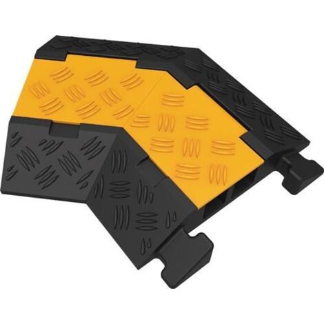 Schlauch- und Kabelbrücke H45mm Gummi schwarz/gelb rechts