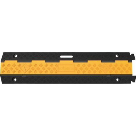 Schlauch- und Kabelbrücke L980xB240xH45mm Gummi schwarz/gelb 2 Kanäle