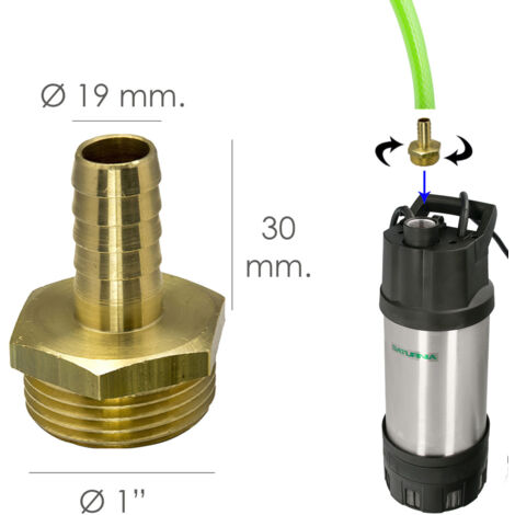 Schlauchanschluss mit Zapfen Ø 19 mm. männlich 1"