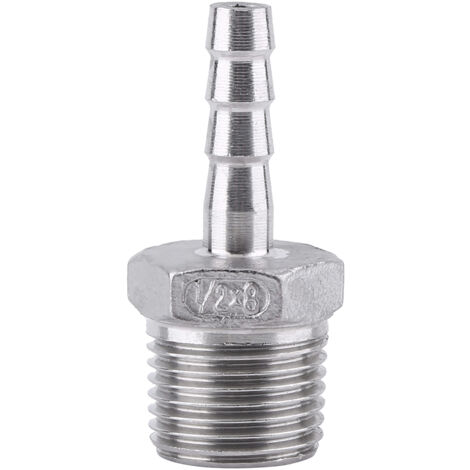 Schlauchanschlussstück aus Edelstahl 304 mit 1/2" x 8 mm Außengewinde
