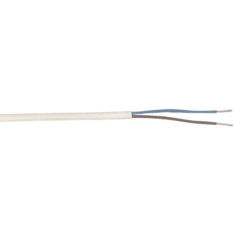 Schlauchleitung H03VV-F 2 x 0,75 - 25 Meter weiß Gummileitung Leitung Kabel