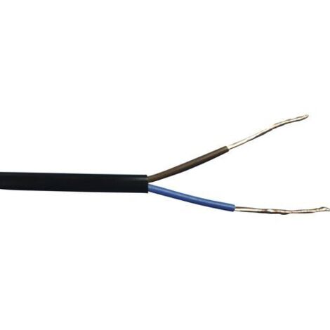 Schlauchleitung H03VV-F 2 x 0,75 - 5 Meter schwarz Gummileitung Leitung Kabel