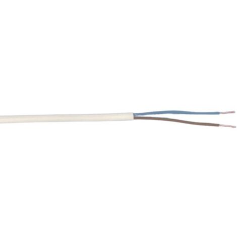 Schlauchleitung H03VV-F 2 x 0,75 - 5 Meter weiß Gummileitung Leitung Kabel