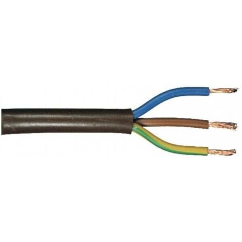 Schlauchleitung H05VV-F 3 x 1,5 - 5 Meter, braun Kabel & Leitungen