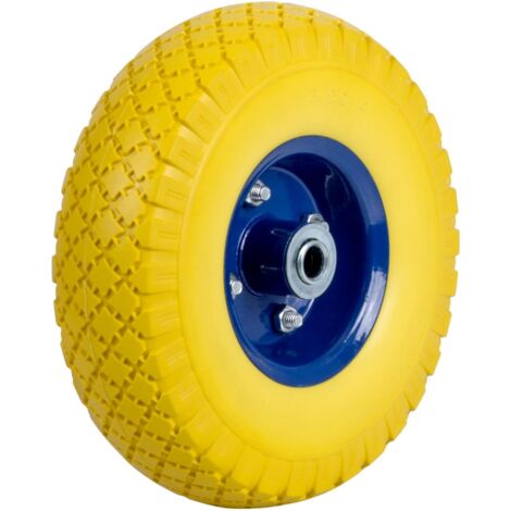 Schlauchloses Schubkarrenrad 3.00-4, gelb und blau