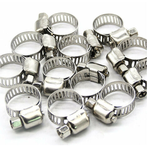 Schlauchschellen aus Edelstahl, Schlauchclips – verstellbar, 13–19 mm, für Kraftstoffleitungen, Gummirohre, feste Clips