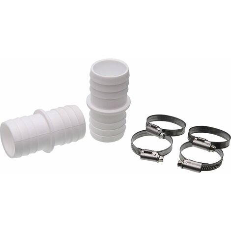 Schlauchverbinder Ø 32mm auf 38mm, 2 er Pack inkl. Schlauchklemmen 2x Tüllen 38/32 mm, + 4 Schellen