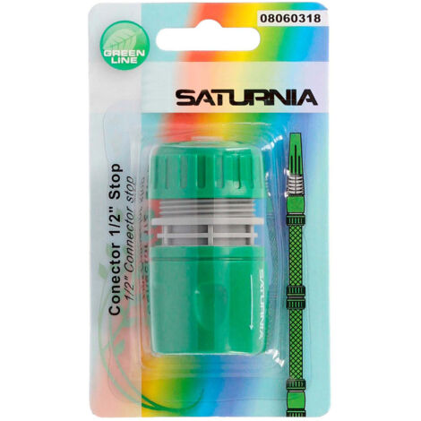 Schlauchverbinder aus Kunststoff 1/2 mit Stopp, Blisterverpackung