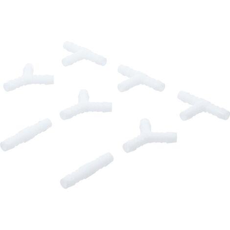 Schlauchverbinder bgs Sortiment weiß 10 mm 8 Stück