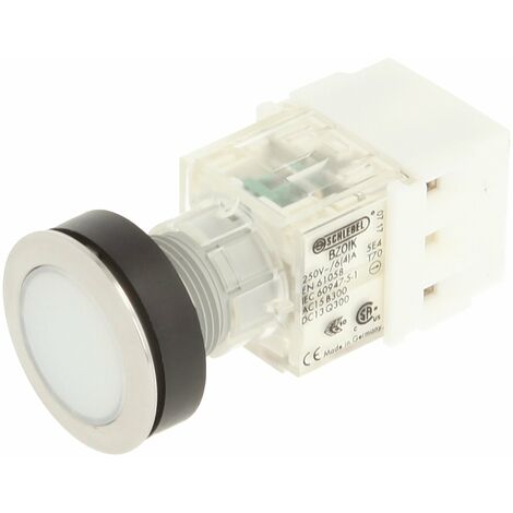 Schlegel 23.000.510 interruttore a pulsante in acciaio inox, tappo, Tast Contatto GEBER 1 apribottiglie con 1 No e morsetto a vite, Bianco (2 pezzi)