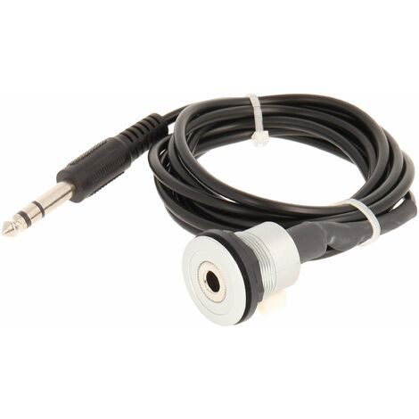 Schlegel 23.001.535 6,3 mm Jack Maschio Femmina con anteriore, 1 X 6,3 mm Jack Maschio Femmina 3 poli e posteriori, 1 X cavo lunghezza 200 cm con connettore jack da 6,3 mm, argento