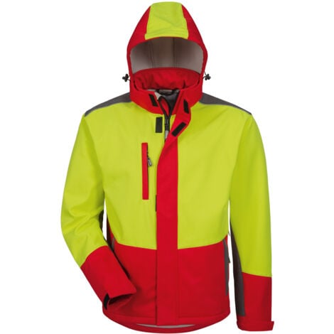 SCHLEHE Waldarbeiter Softshell-Jacke ELYSEE® Gelb/Rot/Schwarz Gr.L