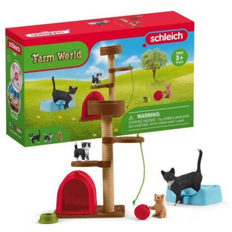 Schleich 42501 Farm World Play Set - divertimento per gattini, giocattoli a partire da 3 anni