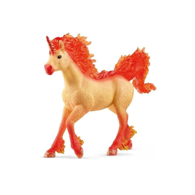 Schleich - Figurine Étalon Licorne de Feu Elementa - Figurine Cheval a la Criniere et Queue Transparentes - Pour Garçons et Fill