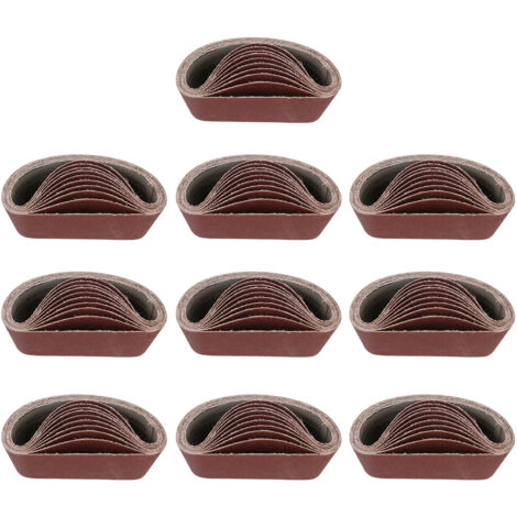 Schleifbänder 100 x 915 mm, Körnung 80/120/150/240/400 für Bandschleifer, zum Schleifen, Feilen, Schärfen und Entzundern (10 Stück)