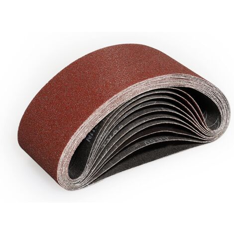 Schleifbänder 75 x 533 mm – 10 Stück Schleifbänder mit Körnung 80 zum Schleifen und Polieren mit Bandschleifer