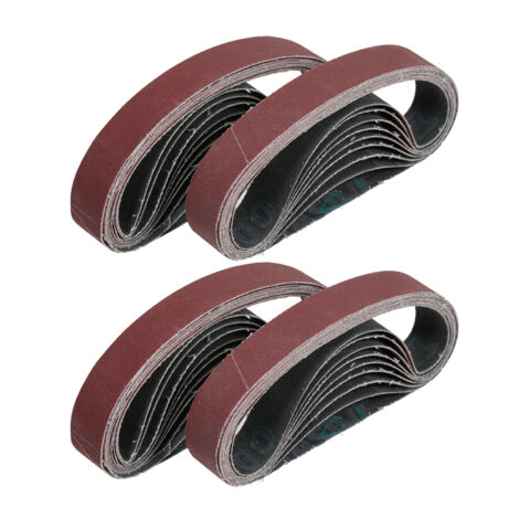 Schleifband 305 x 18 mm (12 x 0,7 Zoll), 40 Aluminiumoxid-Schleifbänder (je 10 Stück der Körnungen 100, 320, 600 und 800) für Messerschärfer M2 und M3.