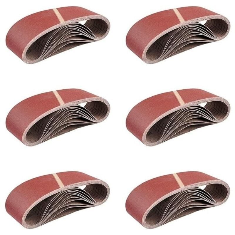 Image of Schleifband 75 x 533 mm, gemischte Schleifbänder für Schleifmaschinen, Körnung 80, 10 Stück