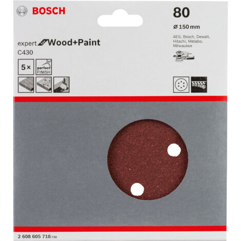 Schleifblatt C430, 150 mm, 80, 6 Löcher, Klett, 5er-Pack