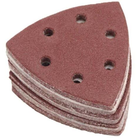 Schleifdreiecke, 120 Stück 6-Loch-Dreieckschleifpads, 90x90x90mm Schleifpapier (20 x Körnung 40/60/80/120/180/240 jeweils)
