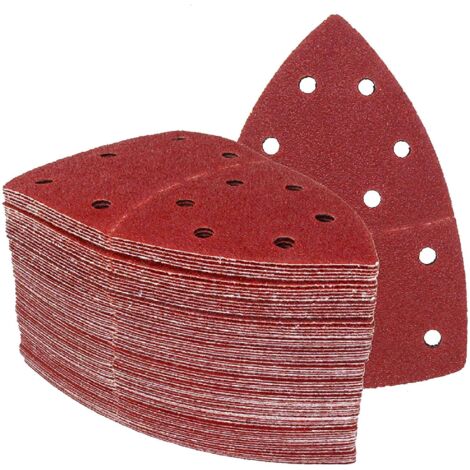 Schleifdreiecke │ 60 Stück │ 11 Löcher │ 105 x 152 mm │ Mixpack (je 10 x Körnung 40/60/80/120/180/240) │ für Mehrfachschleifer │ Schleifblätter │ Schleifpapier