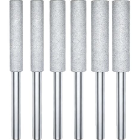 Schleifköpfe aus Aluminiumoxid mit 4 mm, 4,8 mm und 5 mm Durchmesser für Benzin- und Elektrosägeketten, silberfarben [6 Stück 4,0 mm + 4,8 mm + 5,5 mm x 2]