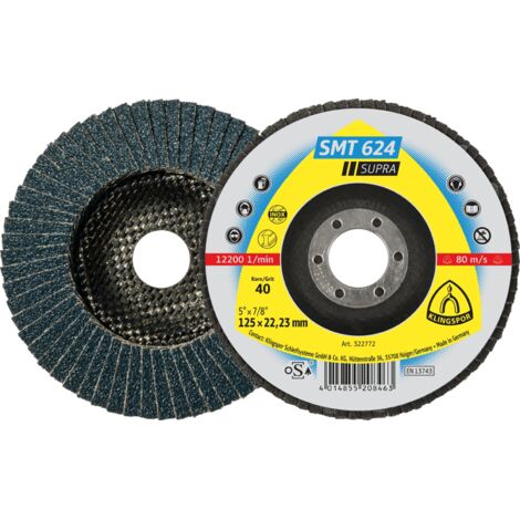 Schleifmopteller SMT624 gewölbt 125mm K80 Klingspor