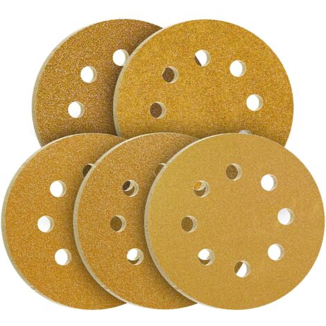 Schleifscheibe 125 mm 40/60/80/120/240 Schleifpapier mit gemischter Körnung 100 Stück Schleifscheiben für Exzenterschleifer Schleifpapier