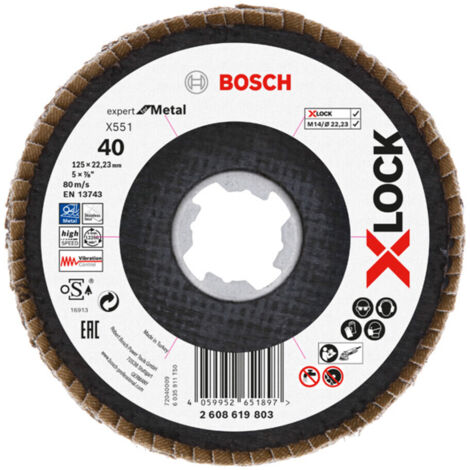Schleifscheibe Bosch x551 125 mm Körnung 40 X-LOCK kompatibel